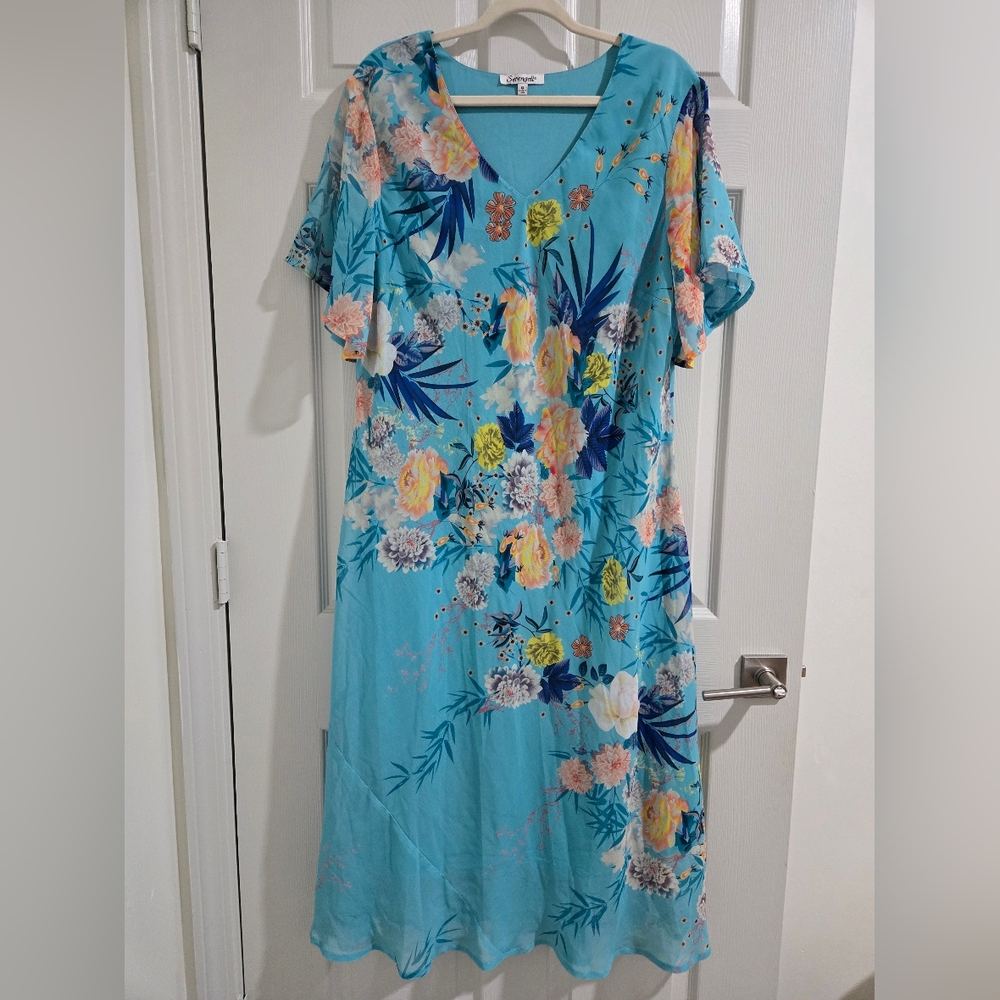 Serengeti Blue Floral Maxi Dress